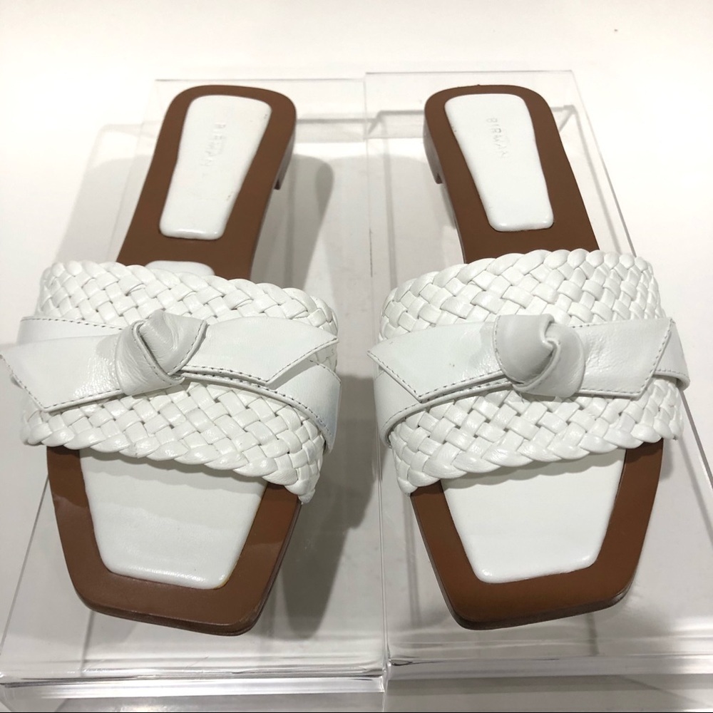 Alexandre Birman Clarita Bow Woven Leather Flats Slides Mule Sandals Size 36.5 - Picture 5 of 12